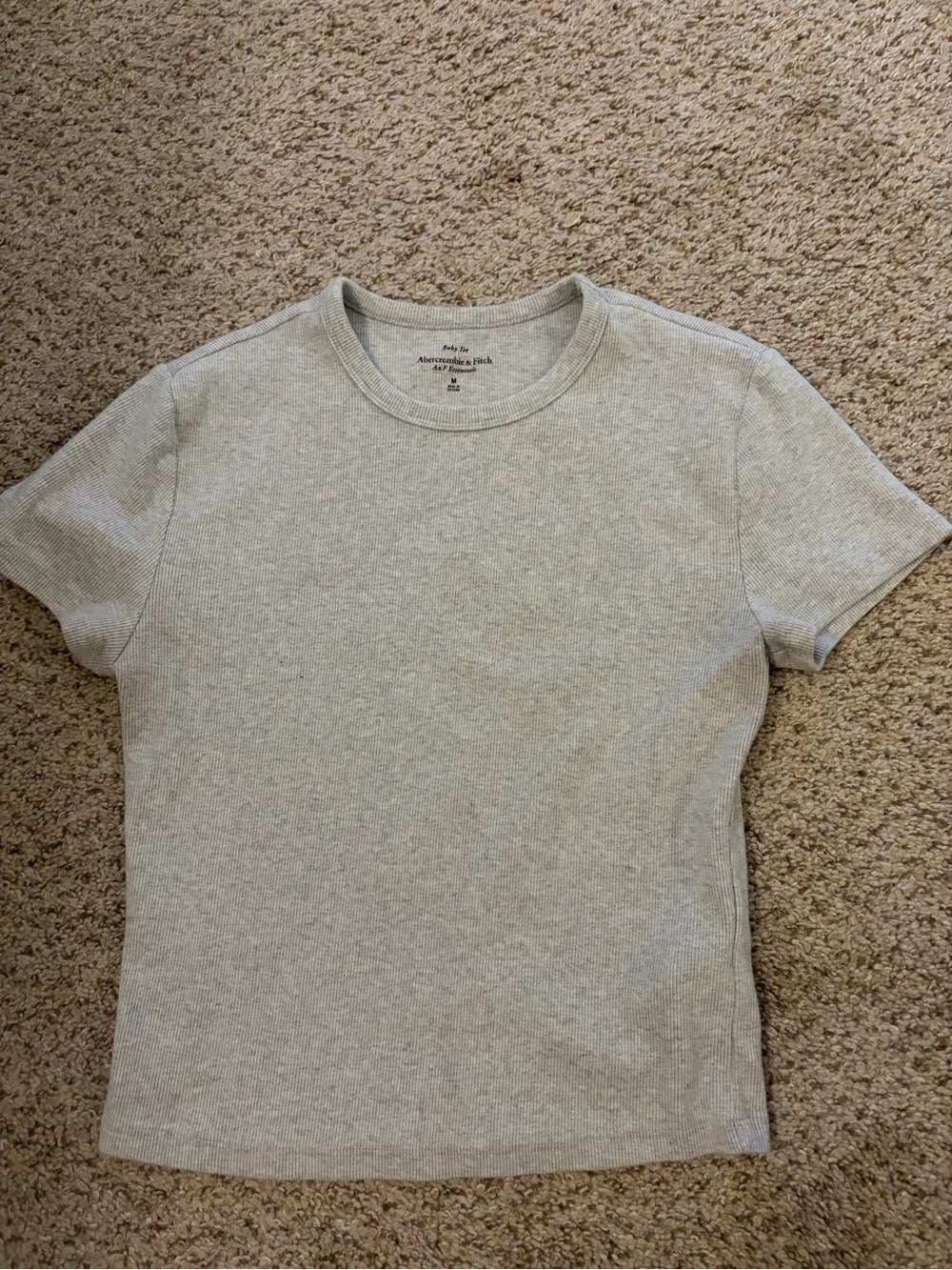 Abercrombie & Fitch  Heather Light Gray Short Sleeve Crew